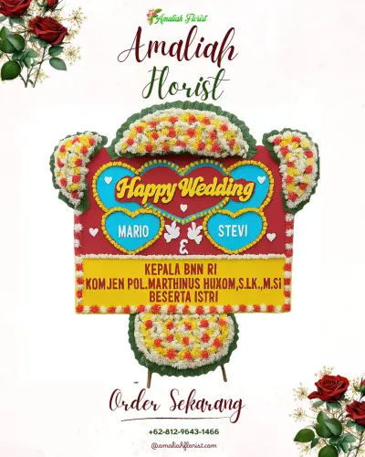 Karangan Papan Bunga Pernikahan di Lamaru